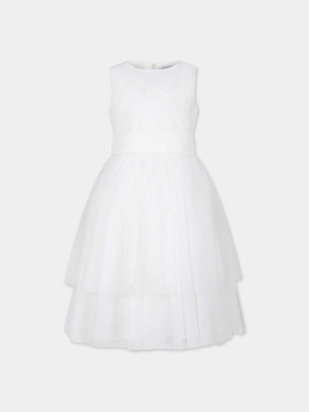 Robe blanche pour fille avec paillettes